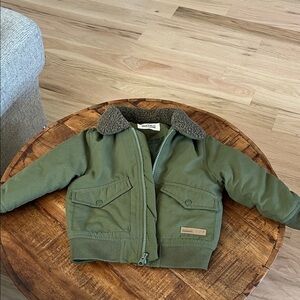 Buffalo David Bitton Olive Green Kids Puffer Jacket with Sherpa Collar